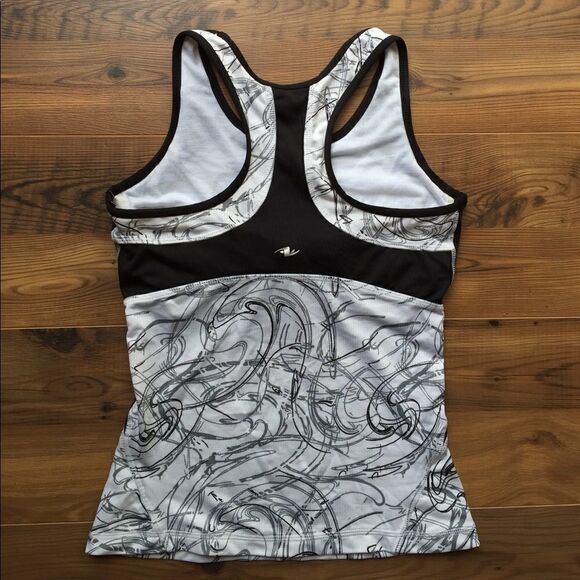 Athletic Works XS Lined racerback tank black white - Picture 2 of 4